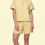 Set de Sudadera y Short Amarillo Deportivo Premium