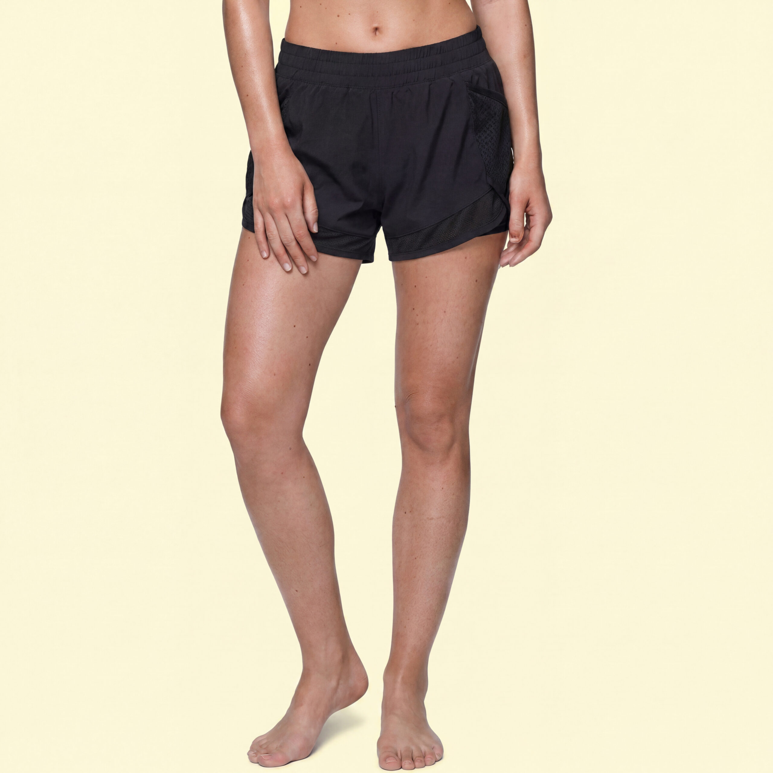 SHORT 2 EN 1. NEGRO SHORT MUJER DEPORTE RUNNING 2 EN 1 NEGRO - Image 1
